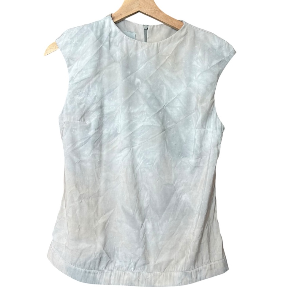 IXOS BEYOND Italian White Marble Crew Neck‎ Sleeveless Top Size Medium